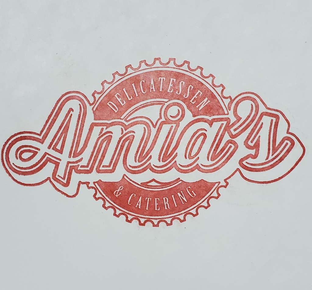 15" MF Roll Paper Amias Deli Print Red