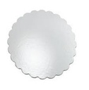 [14CATC] 14" Scalloped Silver Circle Catering Board