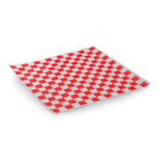 12x12" Greaseproof Sheet Red White Checkered