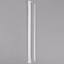 10" Clear Plastic Straw Wide Wrapped TGW4300