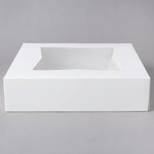 10x10x2.5" Cake Box White Window Auto