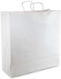 18x7x19" Bag White Shopping Handle