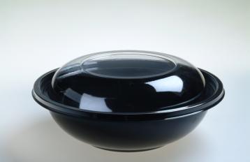 6 lb 96 oz Bowl Round Black PET Combo Dome Lid