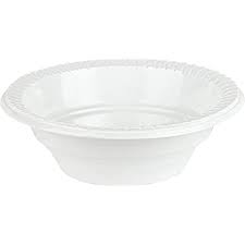 Bowl 12 oz Plastic White Basix