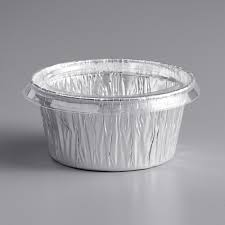 4 oz Foil Custard Cup w/ Flat Plastic Lid Closeout
