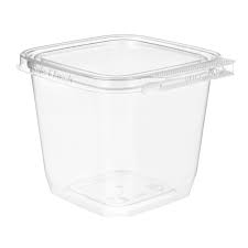 24 oz 4x4" Square Tall Tamper Evident Hinged Container