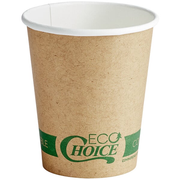 8 oz Hot Cup Paper Kraft Compostable