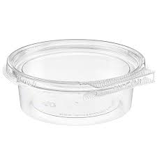8 oz Round Hinged Tamper Seal Container Flat Lid