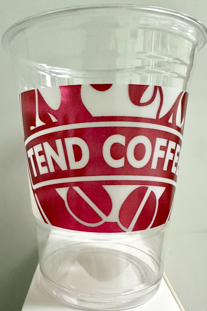 16 oz Tend Print Clear Plastic Cup PET