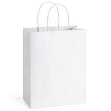 8x4x10" Bag White Shopping Handle