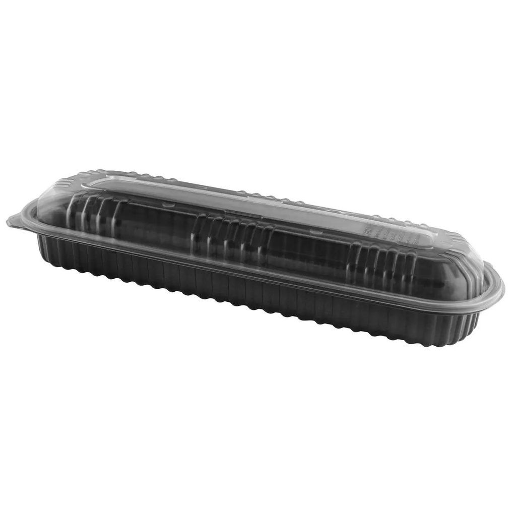 Tray Full Slab Rib Black Combo 16x6.5" 48 oz