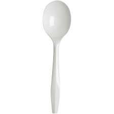 Soup Spoon Medium Weight White Bulk