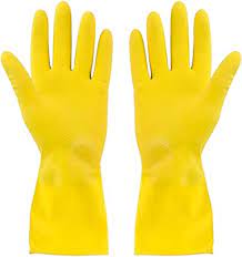 Gloves Rubber Large Yellow 12 Pairs