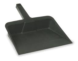 Dust Pan Hand Black Steel 16"