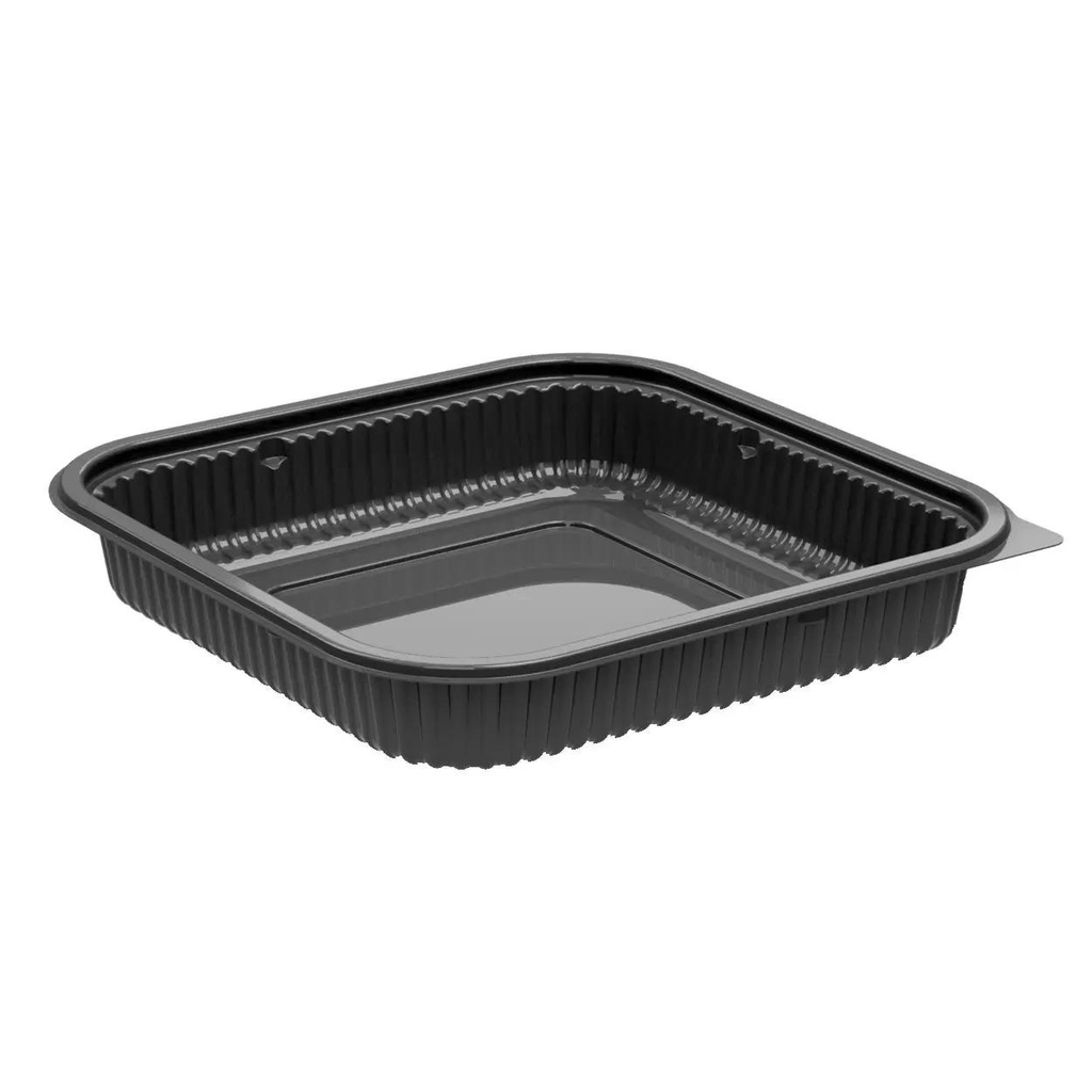 36 oz Micro Square Black Container 8.5x8.5x3" Bottom