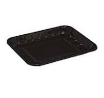 Plastic Tray 8P Black 10x7.75x1.4" PET