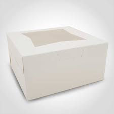 10x10x5" Cake Box White Window Auto