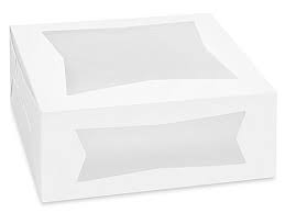 12x12x5" Cake Box White Window Auto