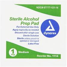 Alcohol Prep Wipe 1x1.25" Sterile 20/100