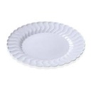 [RE0009] 9" Plate White Scalloped PS