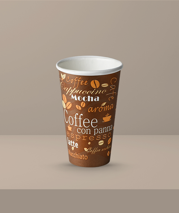 12 oz Hot Cup Mocha Design
