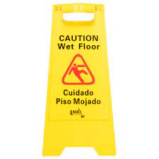 Sign Caution Wet Floor Yellow