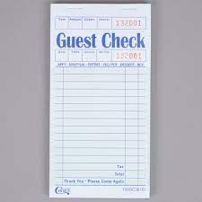 240-50 Guest Check 1 Part 17 Line 100 Sheets Receipt