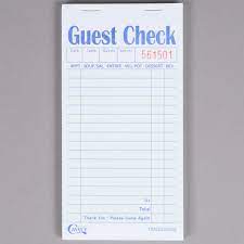 Guest Check 2 Part Carbon 17 Line 50 Sheets G6000