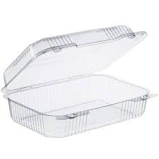 9.5x7x3" Clear Hinged Container