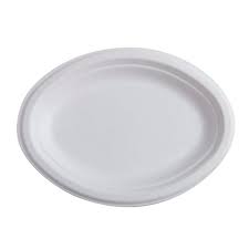 P020N FOP100W 7.5x10" Plate Oval Bagasse Compostable