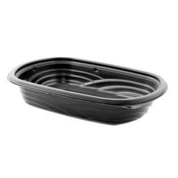 [M424] 24 oz Container Black Microwave 9x6"