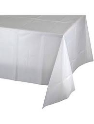 [G549] Table Cover Plastic White 54x108"