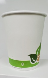 [ECO-8HOT] 8 oz Hot Cup Paper Green Beige Leaves PHC08P-D80-PPT