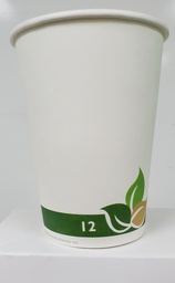 [ECO-12HOT] 12 oz Hot Cup Paper Green Beige Leaves