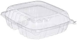 [C95PST3] 9x9x3" 3 Comp Clear Hinged Container Closeout