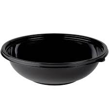 [93064A50] 4 lb 64 oz Bowl Shallow Round Black PET