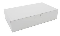 [6ECL] 10x6x2.25" Cake Box White Clay Eclair Closeout