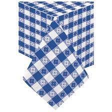 [549BW] Table Cover Plastic 54x108" Blue White Check