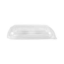 [51601F300PET] Lid Flat Clear PET for 6x9 Bagasse Container