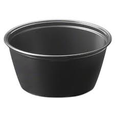 [325PCBLK] 3.25 oz Black Souffle Portion Cup Plastic PP