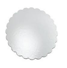 [18CATC] 18" Scalloped Silver Circle Catering Board