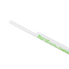[9STRAW-PLA-9230] 9" White Giant PLA Straw Wrapped Wide