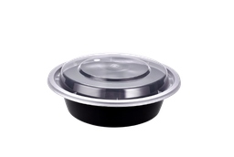 [RO-24] 24 oz Round Black Microwave Combo 7"