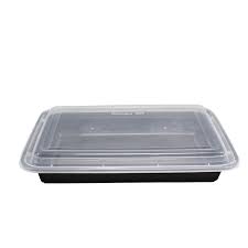 [RE-58] 58 oz Oblong Black Microwave Combo HD