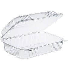 [PET40UT1] 9.5x7x3" Clear Hinged Container