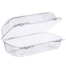 [PET35UT1] 9x5.5x3.5" Hinged Clear Container