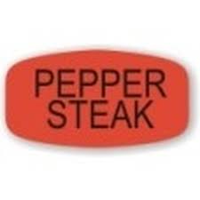 [PEPPERSTEAK] Label Day-Glo Pepper Steak Closeout